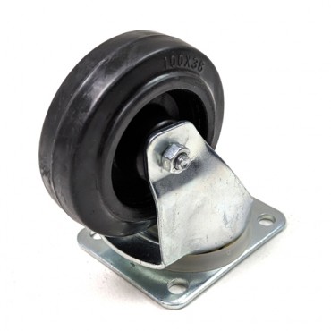 100mm Swivel Castor with Black Rubber Wheel